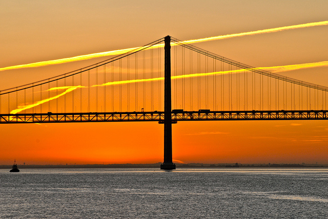 Sunset bridge by F Mira