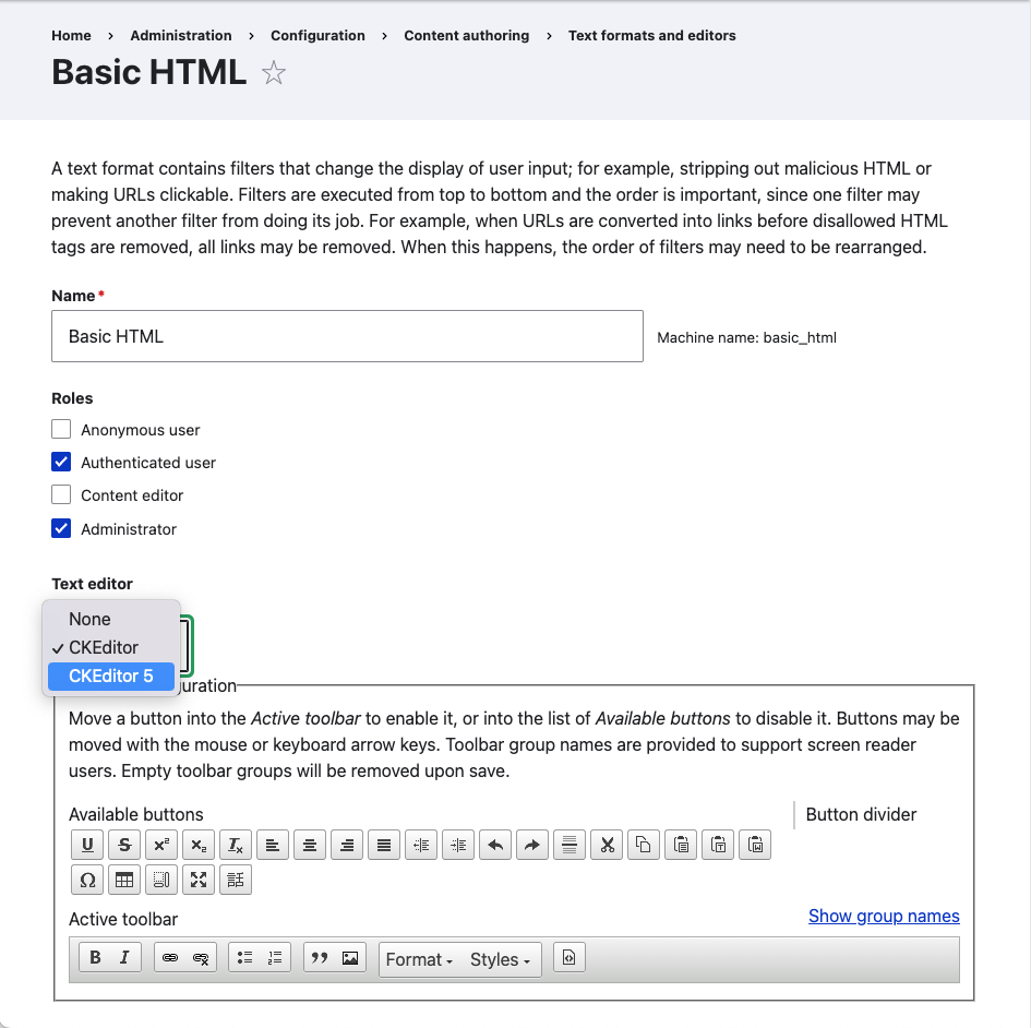 Basic HTML page screenshot